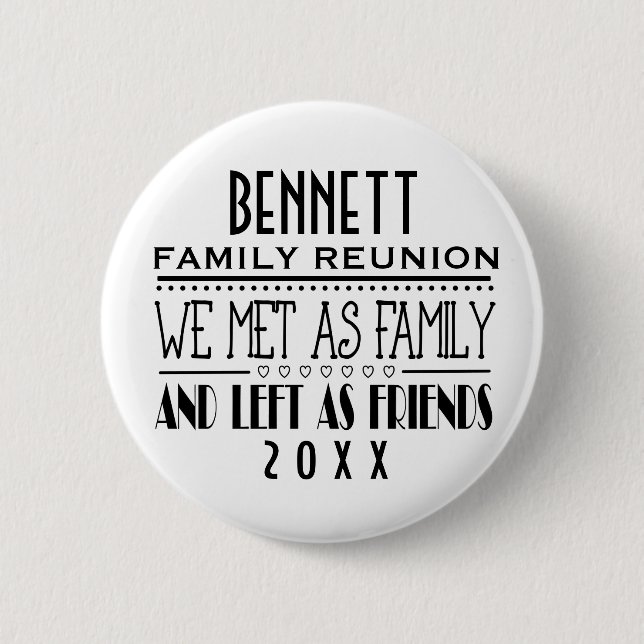 BADGE ROND 5 CM RÉUNION DE FAMILLE SOUVENIR KEEPSAKE CADEAU (Devant)