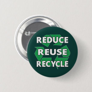 Badge Rond 5 Cm Réutiliser le Jour des terres de recyclage tous le