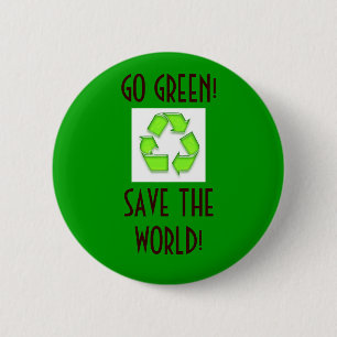 Badge Rond 5 Cm réutilisez, DEVENEZ ÉCOLO ! SAUVEZ LE MONDE ! -