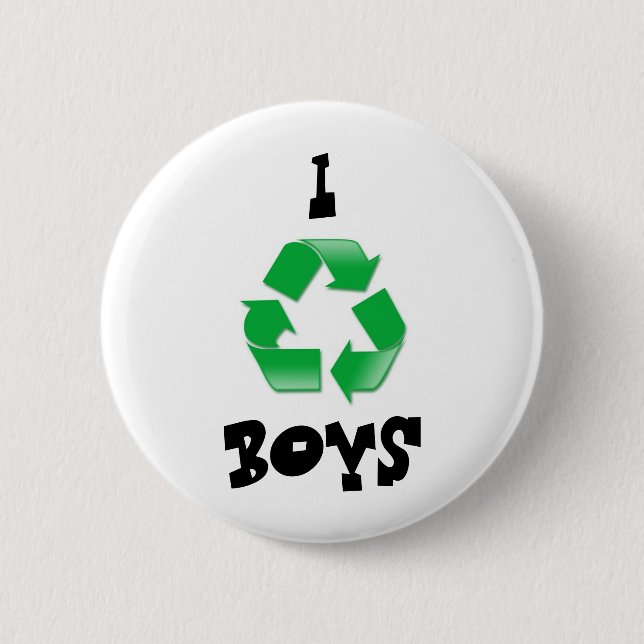 Badge Rond 5 Cm réutilisez, I, GARÇONS (Devant)