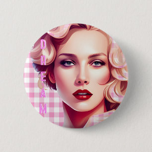 Badge Rond 5 Cm Rêve d'épices roses mignonnes