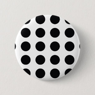 Badge Rond 5 Cm rêve noir et blanc de polkadot