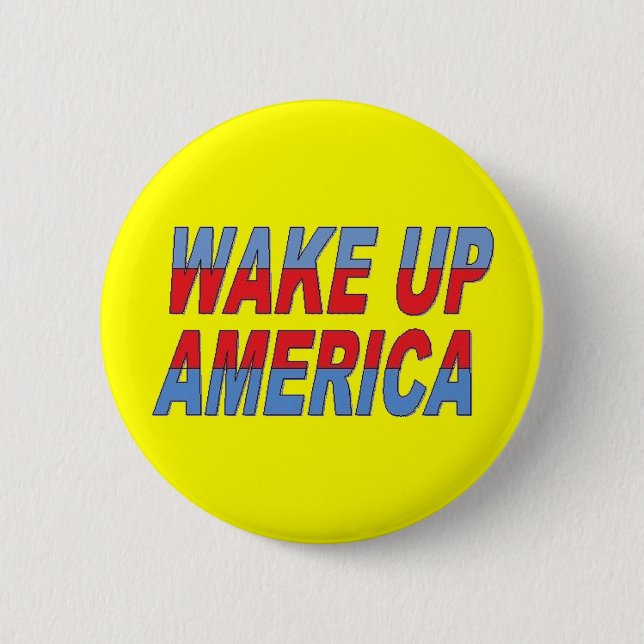 Badge Rond 5 Cm Réveillez le bouton (Devant)