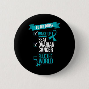 Badge Rond 5 Cm Réveillez-vous, battez le cancer de l'ovaire, régl