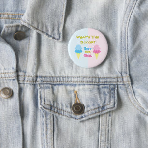 Badge Rond 5 Cm Révélation du genre de crème glacée
