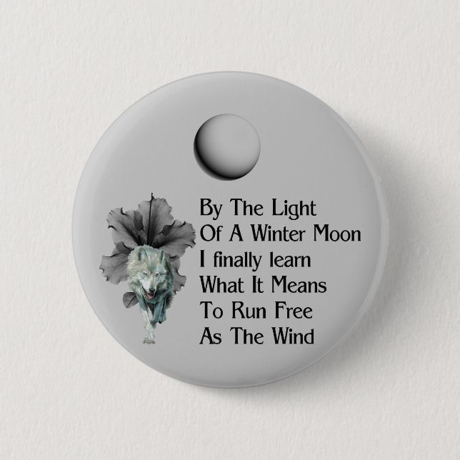 Badge Rond 5 Cm Rêves de loup (Devant)