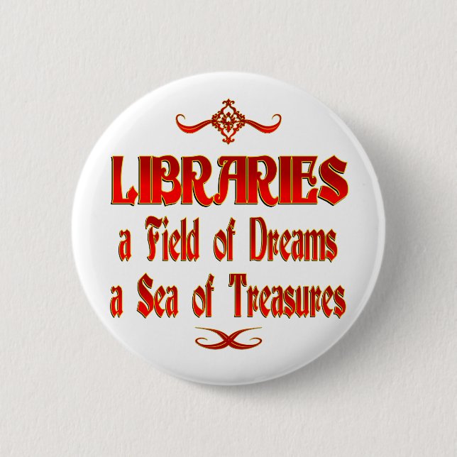 Badge Rond 5 Cm Rêves et trésors de bibliothèques (Devant)