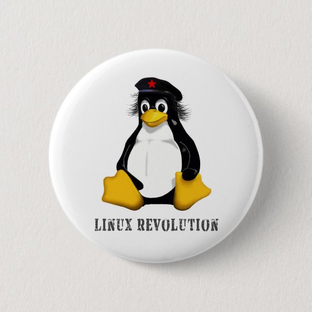 Badge Rond 5 Cm Révolution de Linux (Devant)