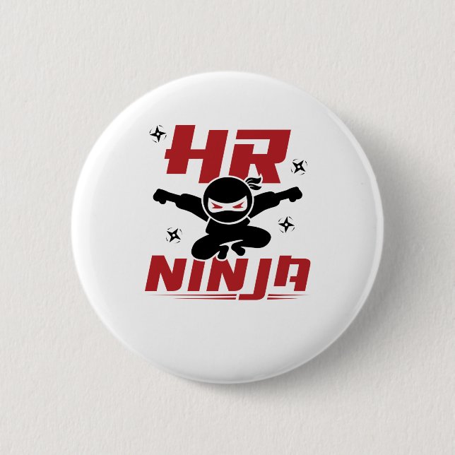 Badge Rond 5 Cm RH Ninja Ressources humaines (Devant)