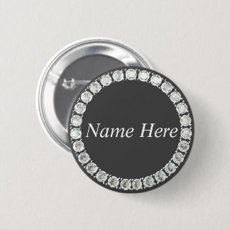 Badge Rond 5 Cm Rhinestons personnalisables gris