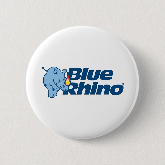 Badge Rond 5 Cm Rhino bleu (Devant)