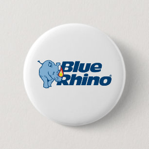 Badge Rond 5 Cm Rhino bleu