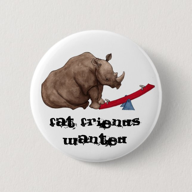 Badge Rond 5 Cm Rhinocéros de bascule (Devant)