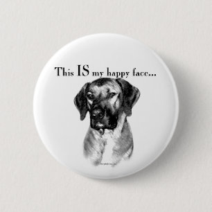 Badge Rond 5 Cm Rhodesian Ridgeback Happy Face