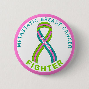 Badge Rond 5 Cm Ribbon blanc pour la lutte contre le cancer du sei