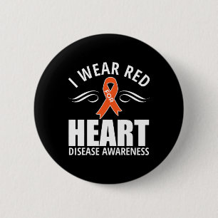Badge Rond 5 Cm Ribbon Cardiopathie - Cadeau de sensibilisation