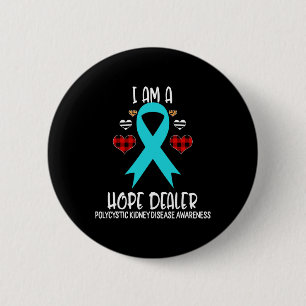 Badge Rond 5 Cm Ribbon de sensibilisation aux maladies du rein Je