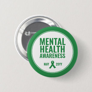 Badge Rond 5 Cm Ribbon vert pour la sensibilisation à la santé men