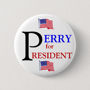 Badge Rond 5 Cm Rick Perry pour le président 2012