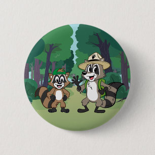Badge Rond 5 Cm Rick Rick  Ranger Rick et Ricky