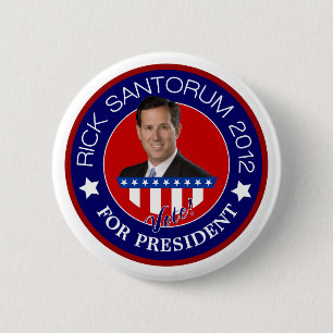 Badge Rond 5 Cm Rick Santorum à la présidence 2012