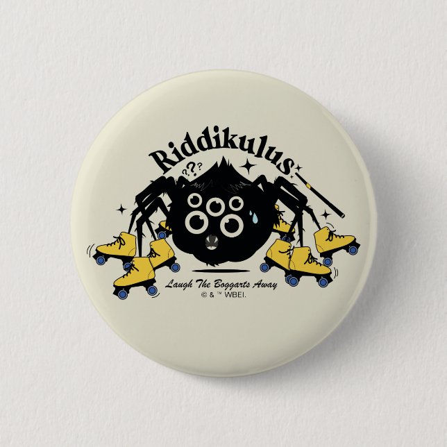 Badge Rond 5 Cm Riddikulus - Chassez les épouvantails avec le rire (Devant)