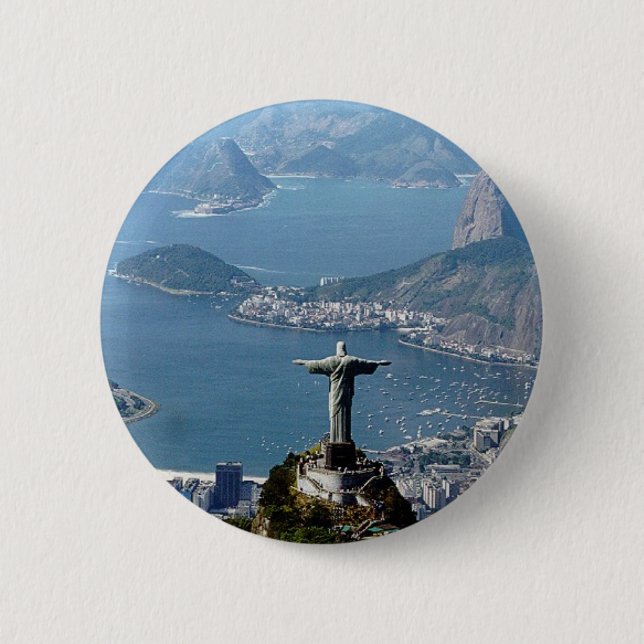 Badge Rond 5 Cm Rio, Rio béni (Devant)