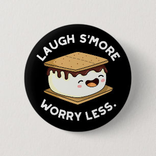 Badge Rond 5 Cm Rire Plus Inquiète Moins Drôle Pun Plus Foncé BG