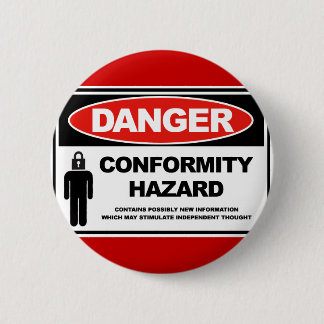 Badge Rond 5 Cm Risque de conformité de danger