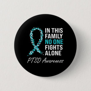 Badge Rond 5 Cm Risque Turquoise de sensibilisation au SSPT