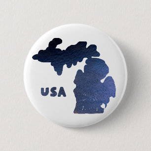 Badge Rond 5 Cm Rivière du Michigan
