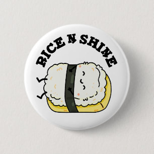 Badge Rond 5 Cm Riz Et Brillant Sushi Pun