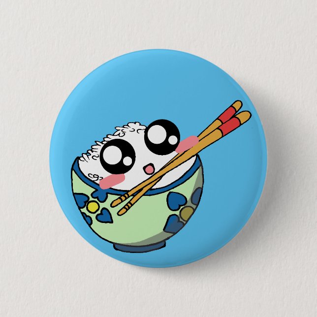 Badge Rond 5 Cm Riz heureux (Devant)