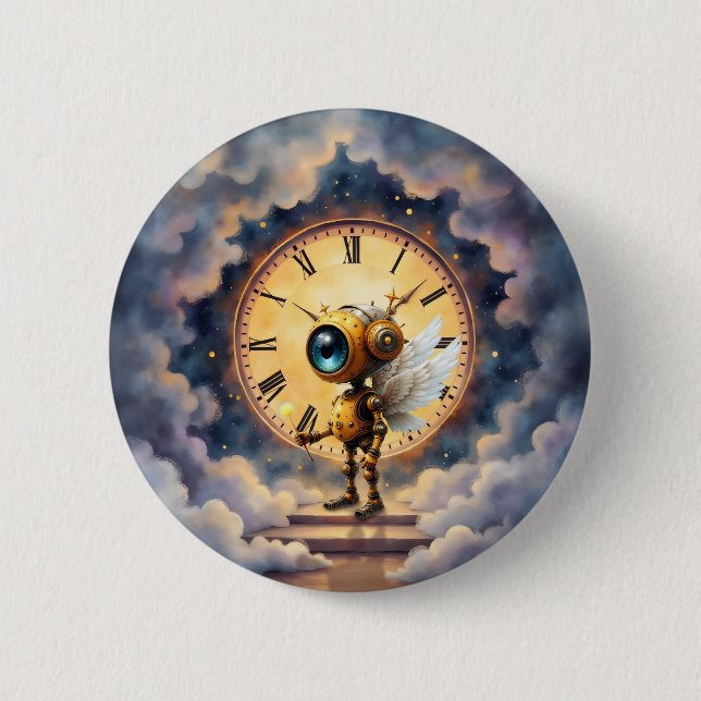 Badge Rond 5 Cm Robby the Winged Timekeeper (Devant)