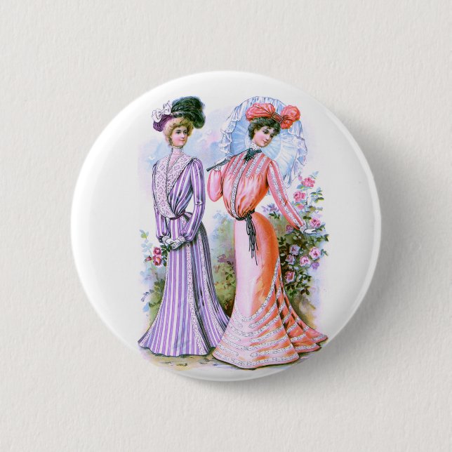 Badge Rond 5 Cm robes de mode des années 1900 (Devant)