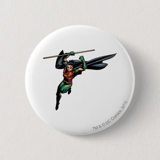 Badge Rond 5 Cm Robin avec le personnel - Leaps (Devant)