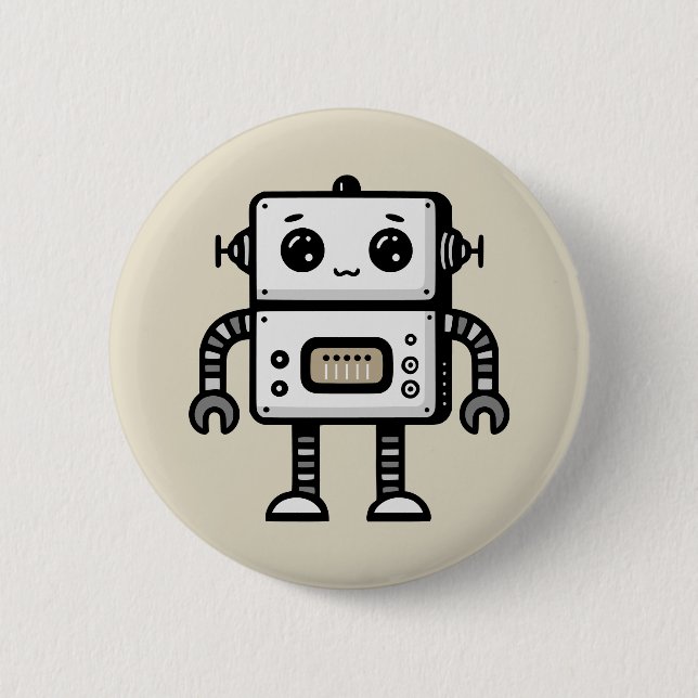Badge Rond 5 Cm Robot (Devant)