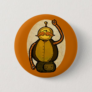 Badge Rond 5 Cm Robot antique de Steambot