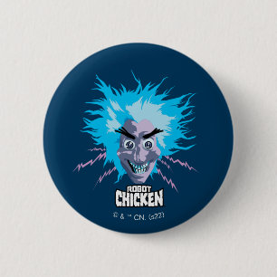 Badge Rond 5 Cm Robot chicken Scientist Head Graphic