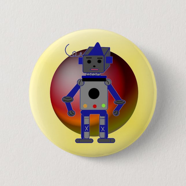 Badge Rond 5 Cm Robot cool (Devant)