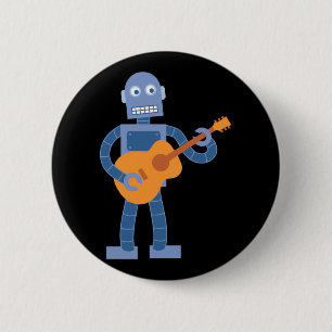 Badge Rond 5 Cm Robot de guitare