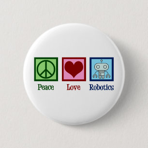 Badge Rond 5 Cm Robotique de l'amour de la paix