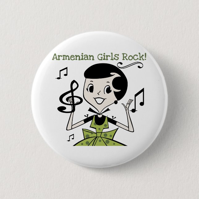 Badge Rond 5 Cm Roche arménienne de filles (Devant)