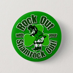 Badge Rond 5 Cm Roche avec votre shamrock !