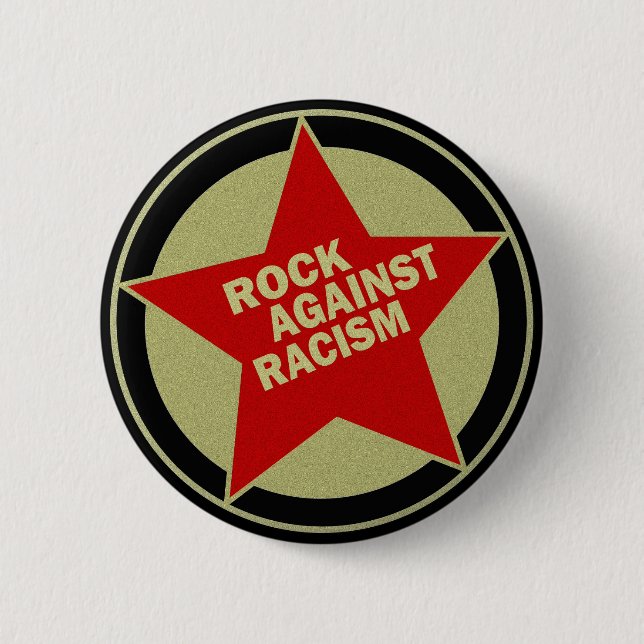BADGE ROND 5 CM ROCHE CONTRE LE RACISME (Devant)
