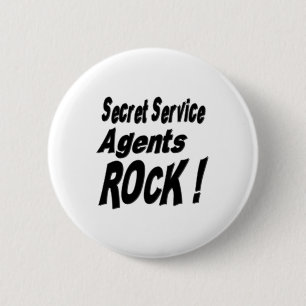 Badge Rond 5 Cm Roche d'agents de service secret ! Bouton