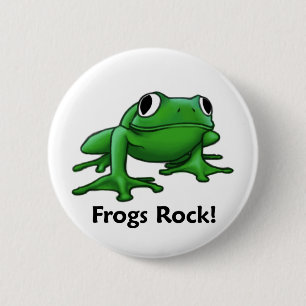 Badge Rond 5 Cm Roche de grenouilles !