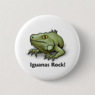 Badge Rond 5 Cm Roche d'iguanes !