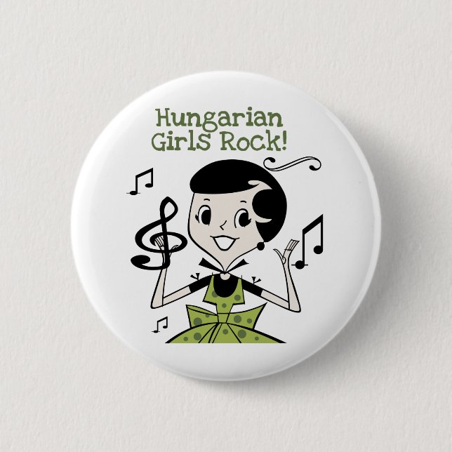 Badge Rond 5 Cm Roche hongroise de filles (Devant)