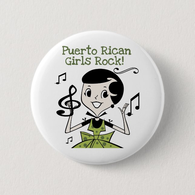 Badge Rond 5 Cm Roche portoricaine de filles (Devant)